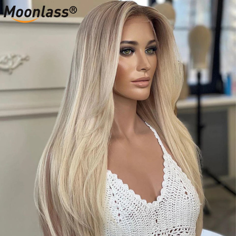 Ash Blonde Wigs Human Hair Body Wave Brazilian Natural Hairline Wigs Human Hair 13x4 Lace Wig Preplucked Blonde Wigs For Women