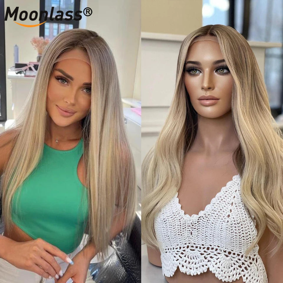 Ash Blonde Wigs Human Hair Body Wave Brazilian Natural Hairline Wigs Human Hair 13x4 Lace Wig Preplucked Blonde Wigs For Women