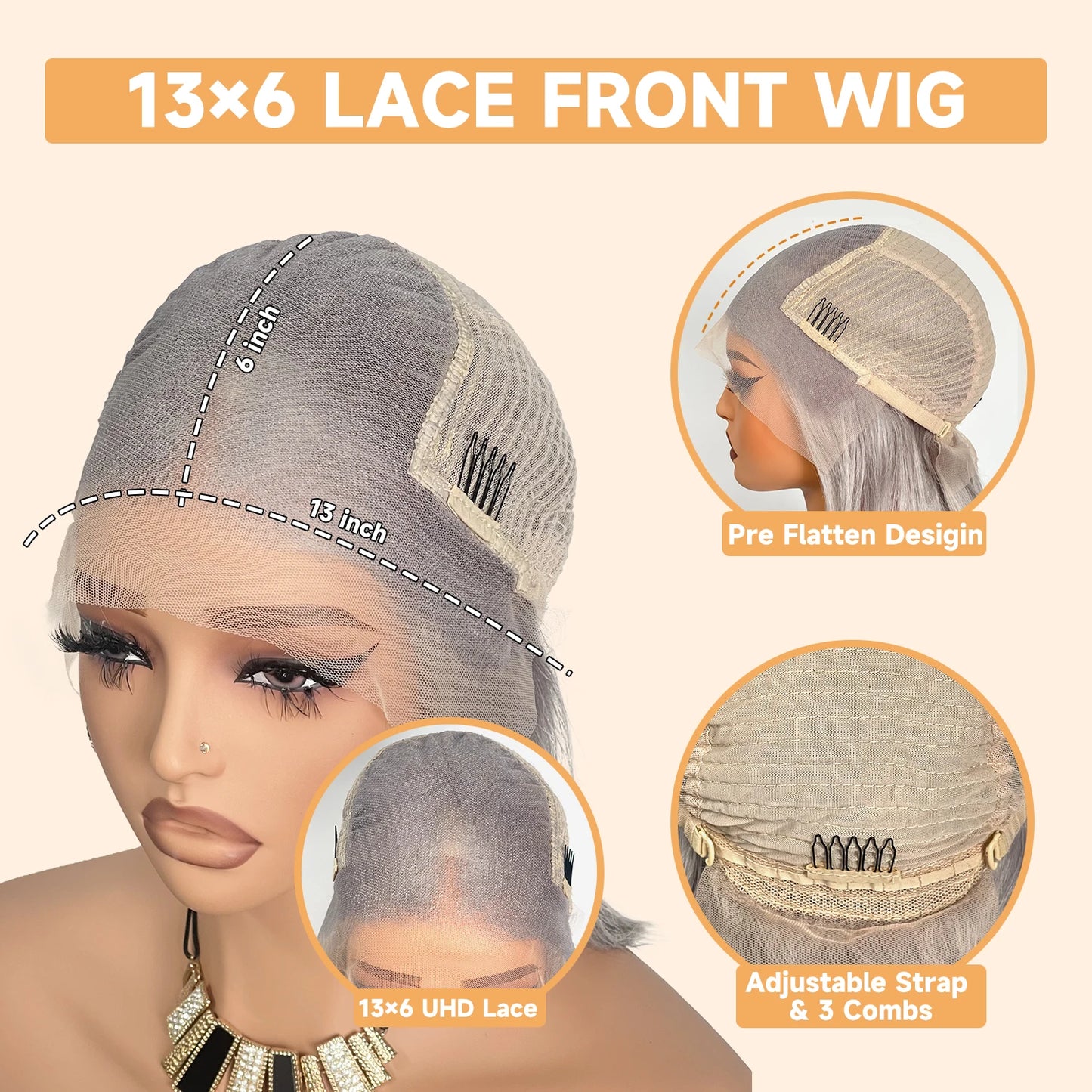 Ombre Ash Blonde Body Wave Wigs Human Hair Highlight Blonde 180 Density Human Hair Wigs Preplucked Remy Wigs 13x4 Lace Front Wig