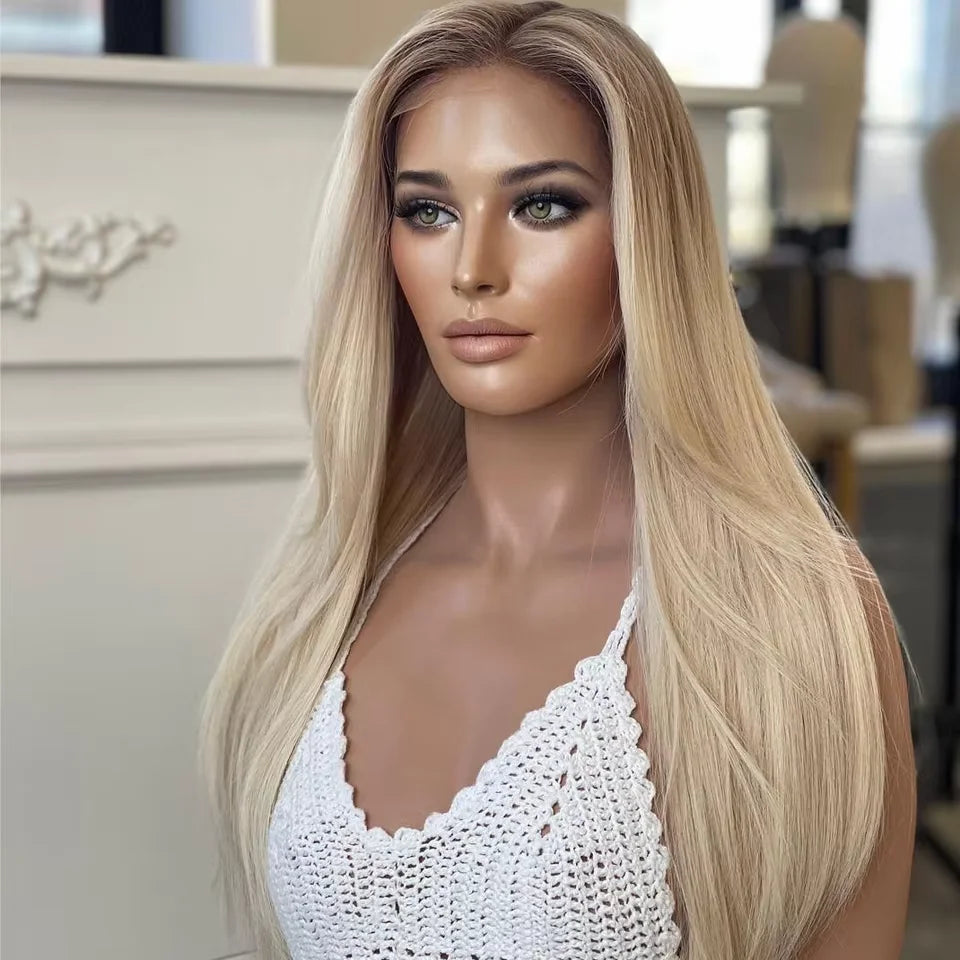 Ash Blonde Wigs Human Hair Body Wave Brazilian Natural Hairline Wigs Human Hair 13x4 Lace Wig Preplucked Blonde Wigs For Women