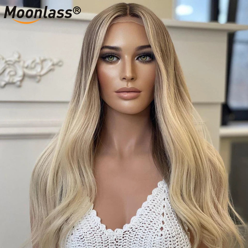 Ash Blonde Wigs Human Hair Body Wave Brazilian Natural Hairline Wigs Human Hair 13x4 Lace Wig Preplucked Blonde Wigs For Women